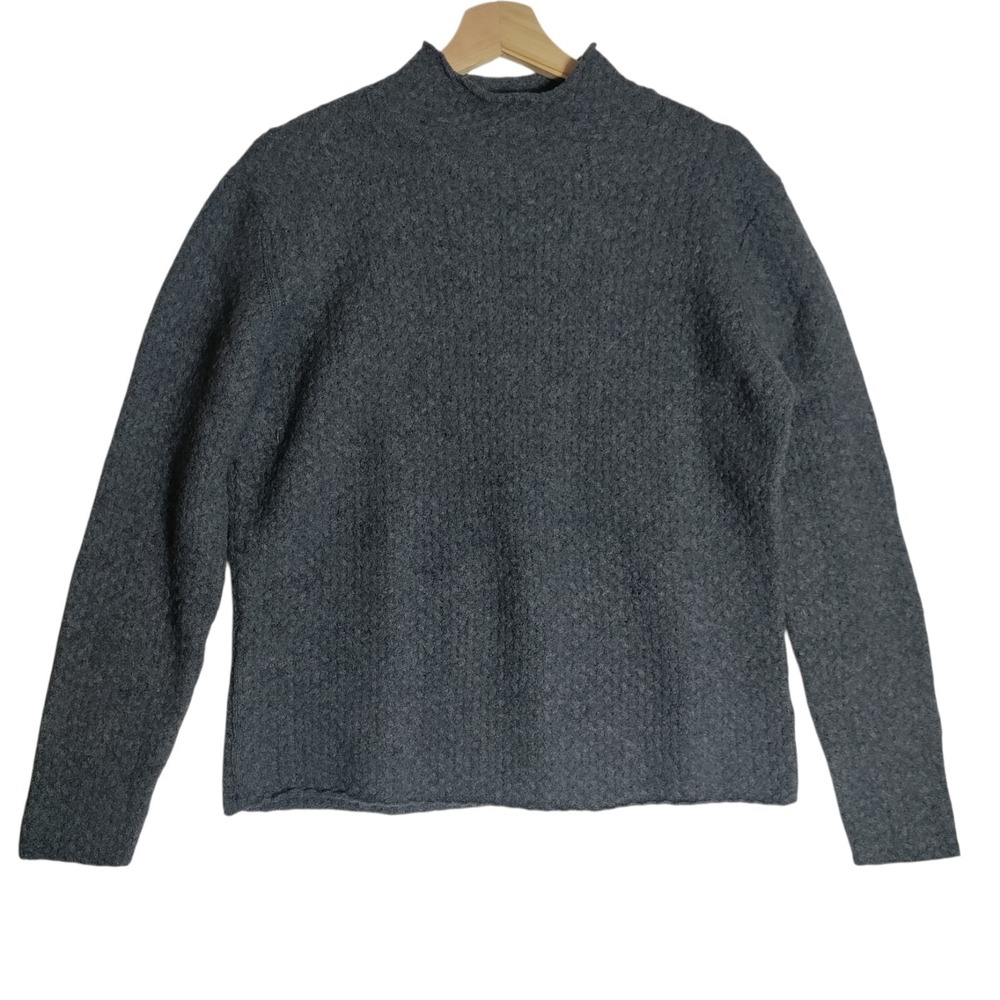 IrelandsEye Women's Large  Wool Cashmere Grey Sweater High‎ Neck